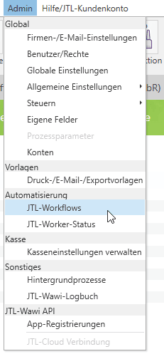 JTL inventory workflow area